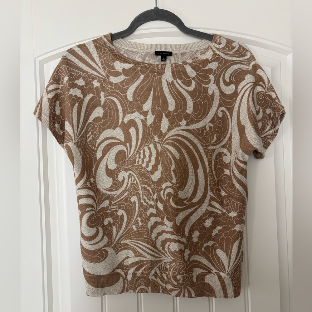Talbots Patterned Short Sleeve Top